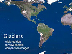 An interactive exploration of how global warming is affect sea ice, glaciers and continental ice sheets worldwide.